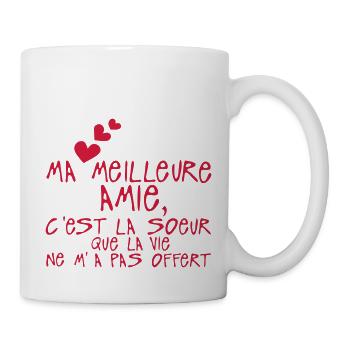 meilleure amie soeur vie offert citation - Mug blanc - blanc - Droite
