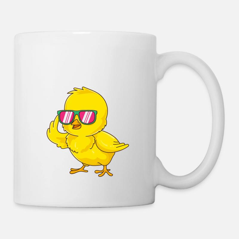 Chick Design with Sunglasses Chicken Chicken Chicken Chicken - Mug - white