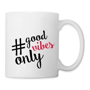 good vibes hashtag - Tasse - Weiß - Rechts