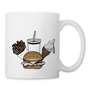 fast food menue eiscreme - Tasse - Weiß - Rechts