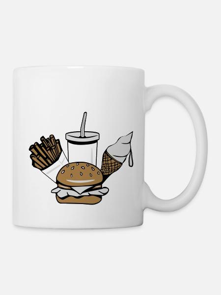 fast food menue ice cream - Mug blanc - blanc