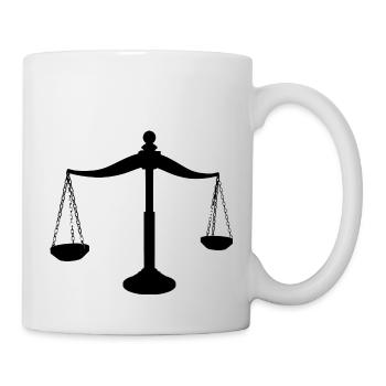 Brass Scales Of Justice Silhouette - Mug blanc - blanc - Droite