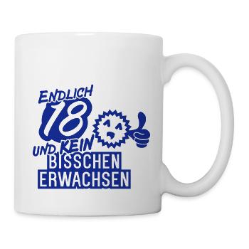 18 Jahre & nicht erwachsen - Tasse - Weiß - Rechts