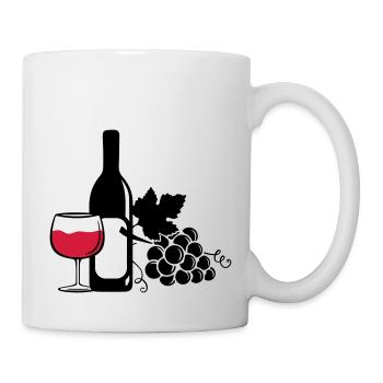 wine bottle grapes - Tasse - Weiß - Rechts
