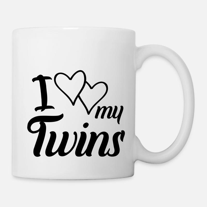 hearts i love my twins - Tasse - Weiß