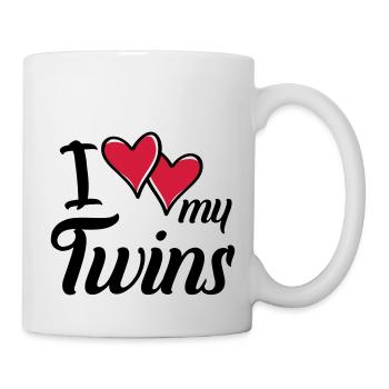 i love my twins hearts - Tasse - Weiß - Rechts