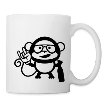 monkey party cool - Tasse - Weiß - Rechts