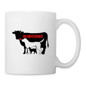 Animaux vache chien chat AUCUN DIFFÉRENCE cadeau végétalien - Mug blanc - blanc - Droite