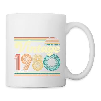 Vintage 1980 40. Geburtstag Vierzig Jahre Geschenk - Tasse - Weiß - Rechts