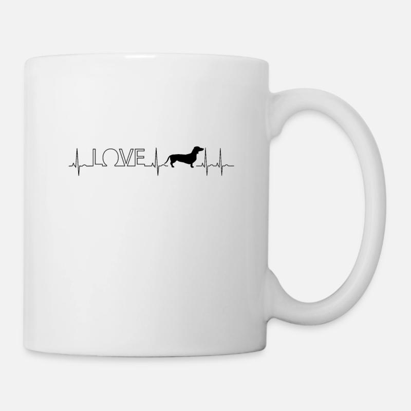 j'aime le teckel - Mug blanc - blanc