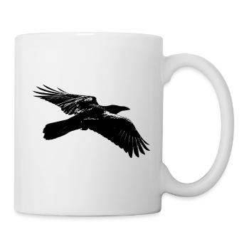 Rabe - Tasse - Weiß - Rechts