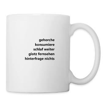 Kapitalismus Politk & Brainwash - Tasse - Weiß - Rechts