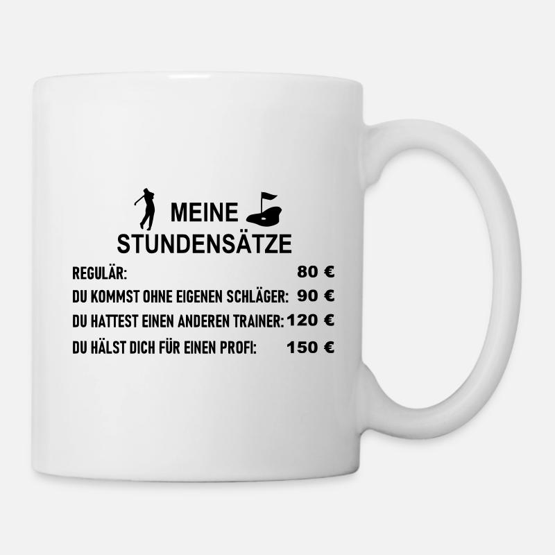 Stundensätze Golflehrer - Tasse - Weiß