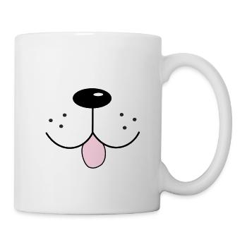 Lustiges Hundegesicht mit Nase, Mund und Zunge - Tasse - Weiß - Rechts