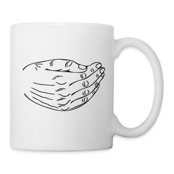 La main sur la bouche - Mug blanc - blanc - Droite