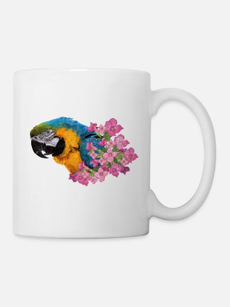 Ara bleu et jaune - Mug blanc - blanc