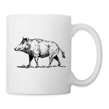 Wild boar - Wild boar hunter - Mug - white - Right