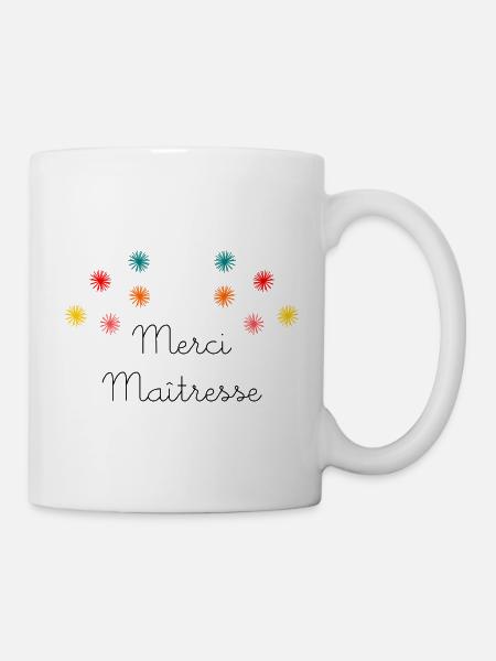MERCI MAÎTRESSE. CADEAUX MAÎTRESSE. VACANCES. ETE. - Mug blanc - blanc