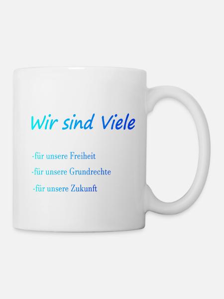 Wir sind Viele für unsere Freiheit, Grundrechte - Tasse - Weiß