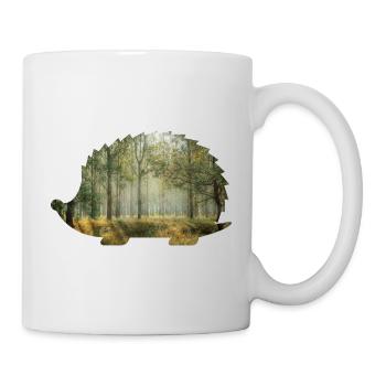 forest 9 hedgehogs with forest - Mug - white - Right