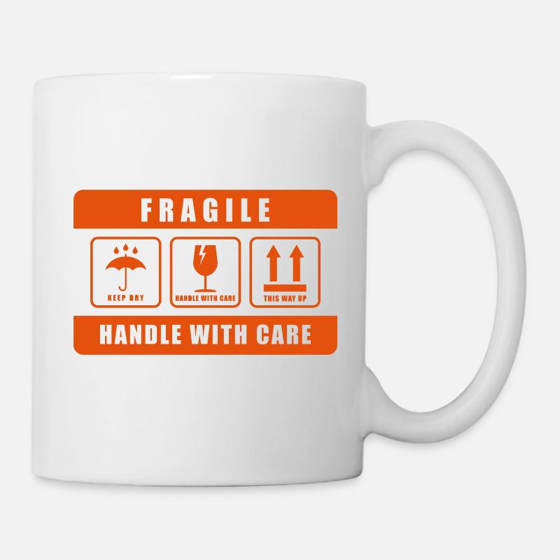 Fragile manipuler avec soin - Mug blanc - blanc