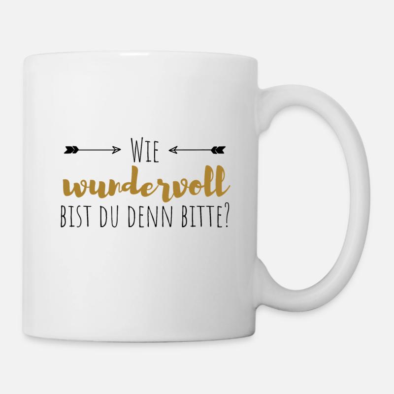 Wie wundervoll bist du denn? - Tasse - Weiß