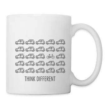 Think Different, changement de circulation, vélo - Mug blanc - blanc - Droite