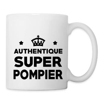 Authentique Super Pompier - Mug blanc - blanc - Droite