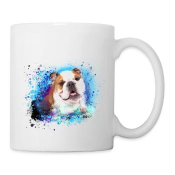 englische Bulldogge,hund, bunt, graffiti,bulldogge - Tasse - Weiß - Rechts