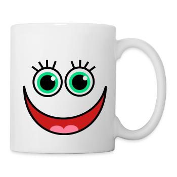 Funny face eyes design - Mug - white - Right