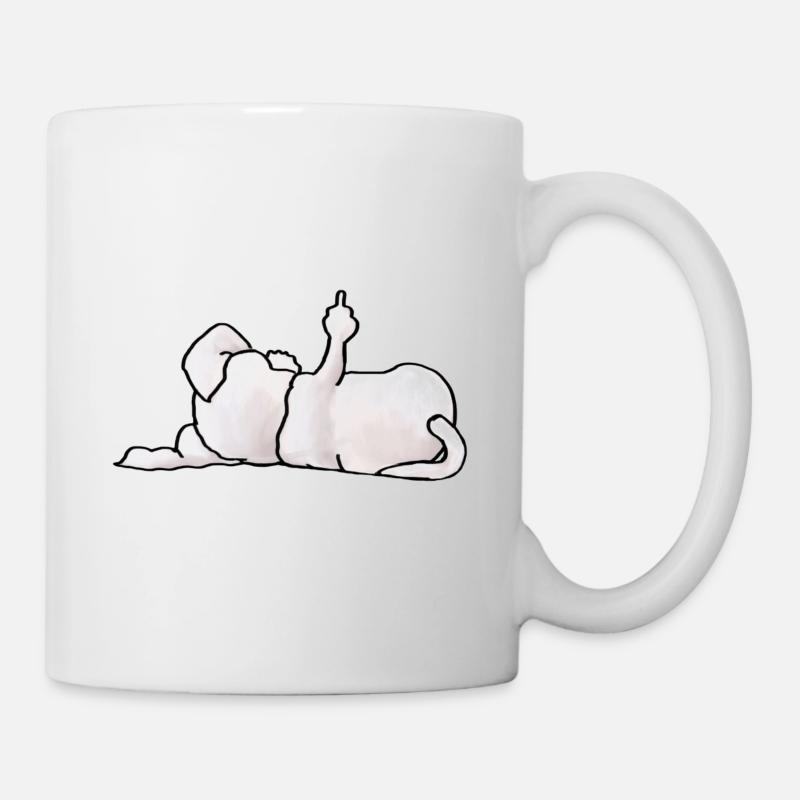 Schnauzer Stinkefinger - Tasse - Weiß