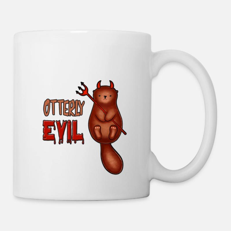 Otterly Evil Otter Pun - Mug blanc - blanc