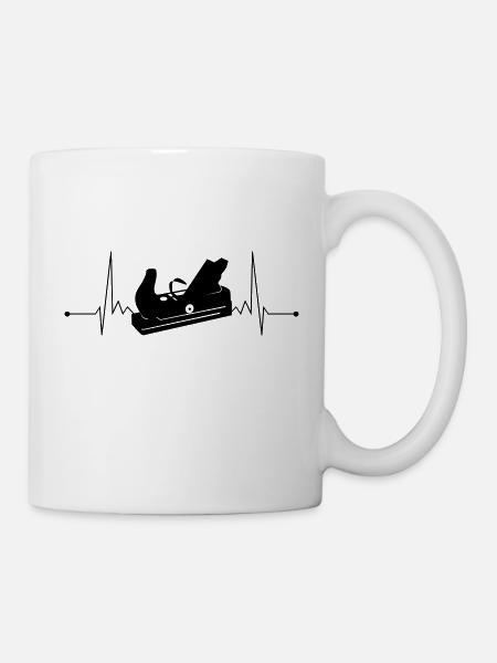 Hobel Tischler Herzschlag Schreiner Puls Motiv - Tasse - Weiß