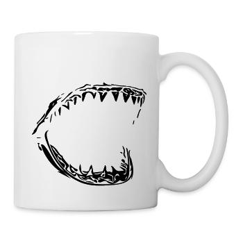 Giant vector shark bit - Mug - white - Right