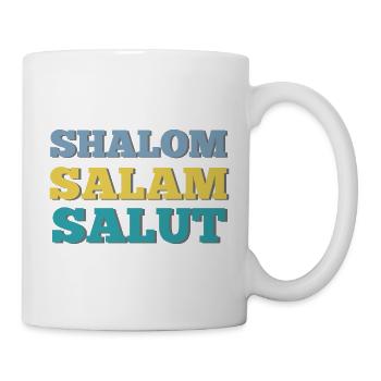 Shalom salam hi - Liebes- und Freundschaftszitat - Tasse - Weiß - Rechts