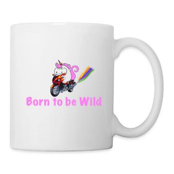 Moto de licorne Born to be Wild disant - Mug blanc - blanc - Droite