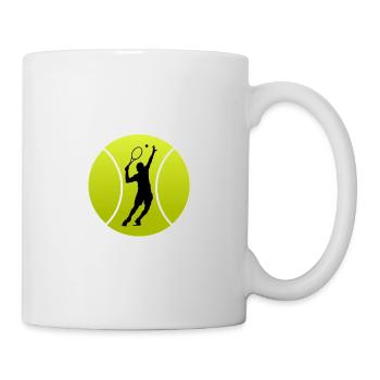 Tennis tennis joueur de tennis servir cadeau - Mug blanc - blanc - Droite