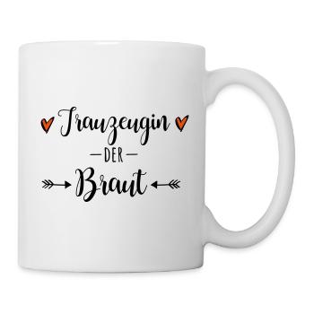Trauzeugin der Braut Hochzeit JGA Trauung - Tasse - Weiß - Rechts