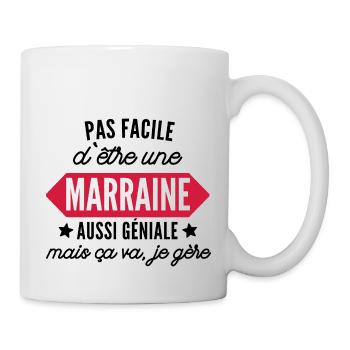 pas facile d'être une marraine aussi géniale - Mug blanc - blanc - Droite