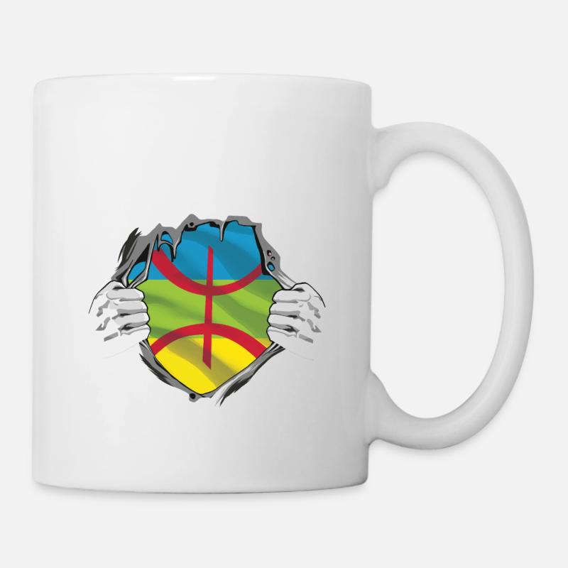 le Drapeau amazigh dans les tripes - Mug blanc - blanc
