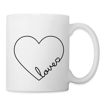 Love love heart heart line - Mug - white - Right