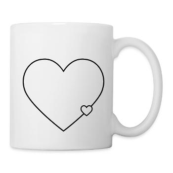 2 hearts big and small heart - Mug - white - Right