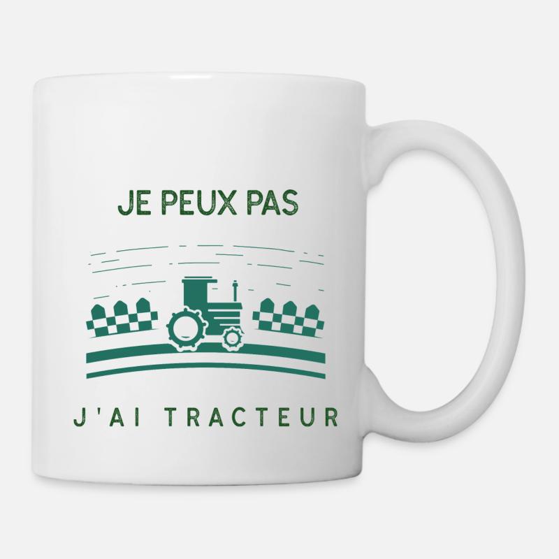 Je peux pas j'ai tracteur - Mug blanc - blanc
