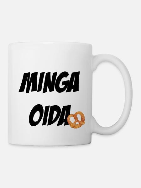 Minga oida - München - Brezel - Tasse - Weiß