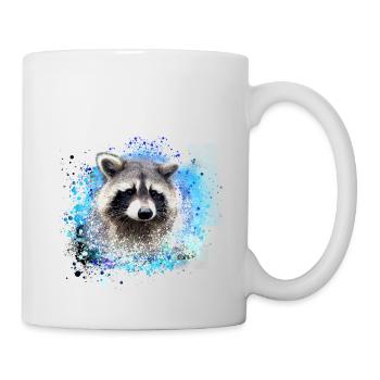 raccoon, bear, graffiti, painting, blue - Mug - white - Right