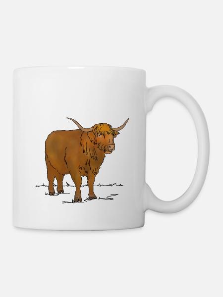 Schottisches Hochlandrind - Tasse - Weiß