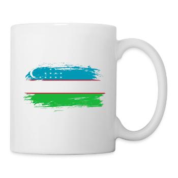 Usbekistan Flagge Fahne - Tasse - Weiß - Rechts