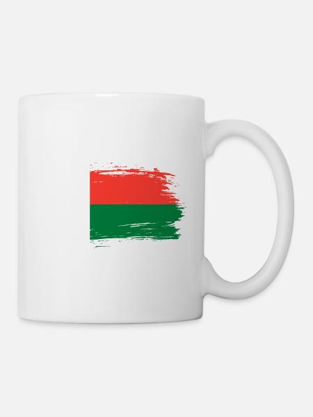Bannière du drapeau de Madagascar - Mug blanc - blanc