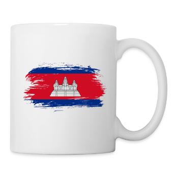 Drapeau du Cambodge drapeau - Mug blanc - blanc - Droite