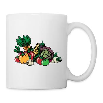 Gemüse Gemüsekorb Vegetables Vegan Plant-based - Tasse - Weiß - Rechts